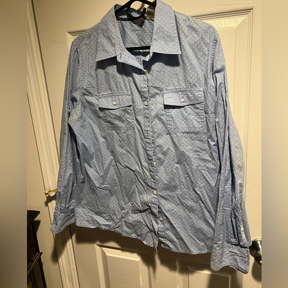 Men’s LL bean blue long sleeve button down